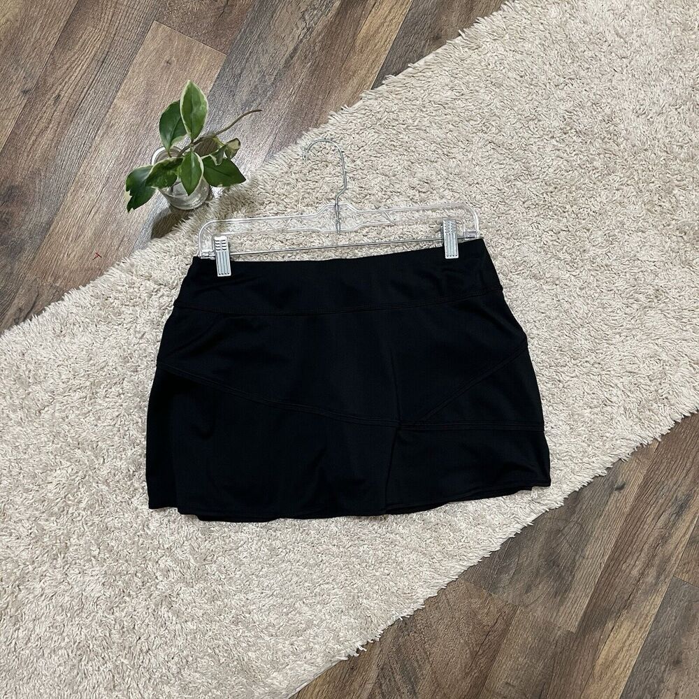 Athleta Small Black Seam Detail Athletic Athleisure Mixer Tennis Skort Skirt